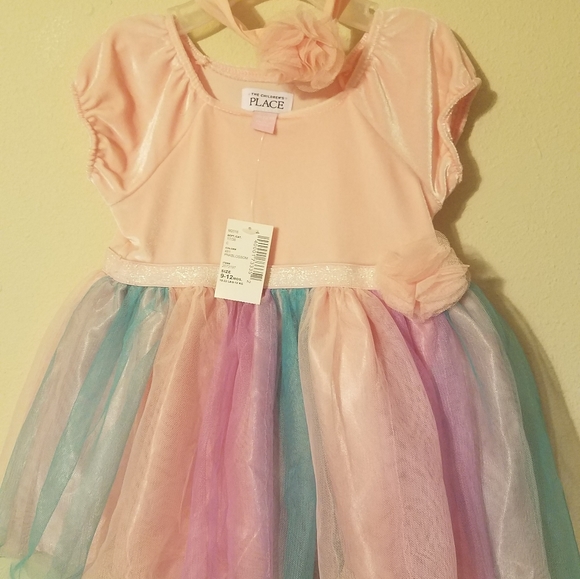 9-12 mons Pastel Pink dress with Headband